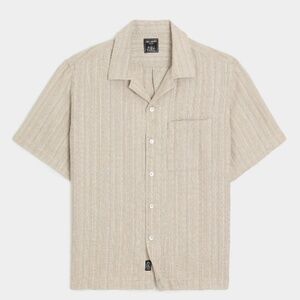 Todd Snyder Textured Cropped Sea Soft Irish Linen Camp Collar Shirt